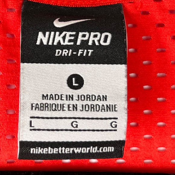 Nike Pro Womens Activewear Top Large L Dri Fit Mesh Short Sleeve Orange Shirt - Picture 6 of 14